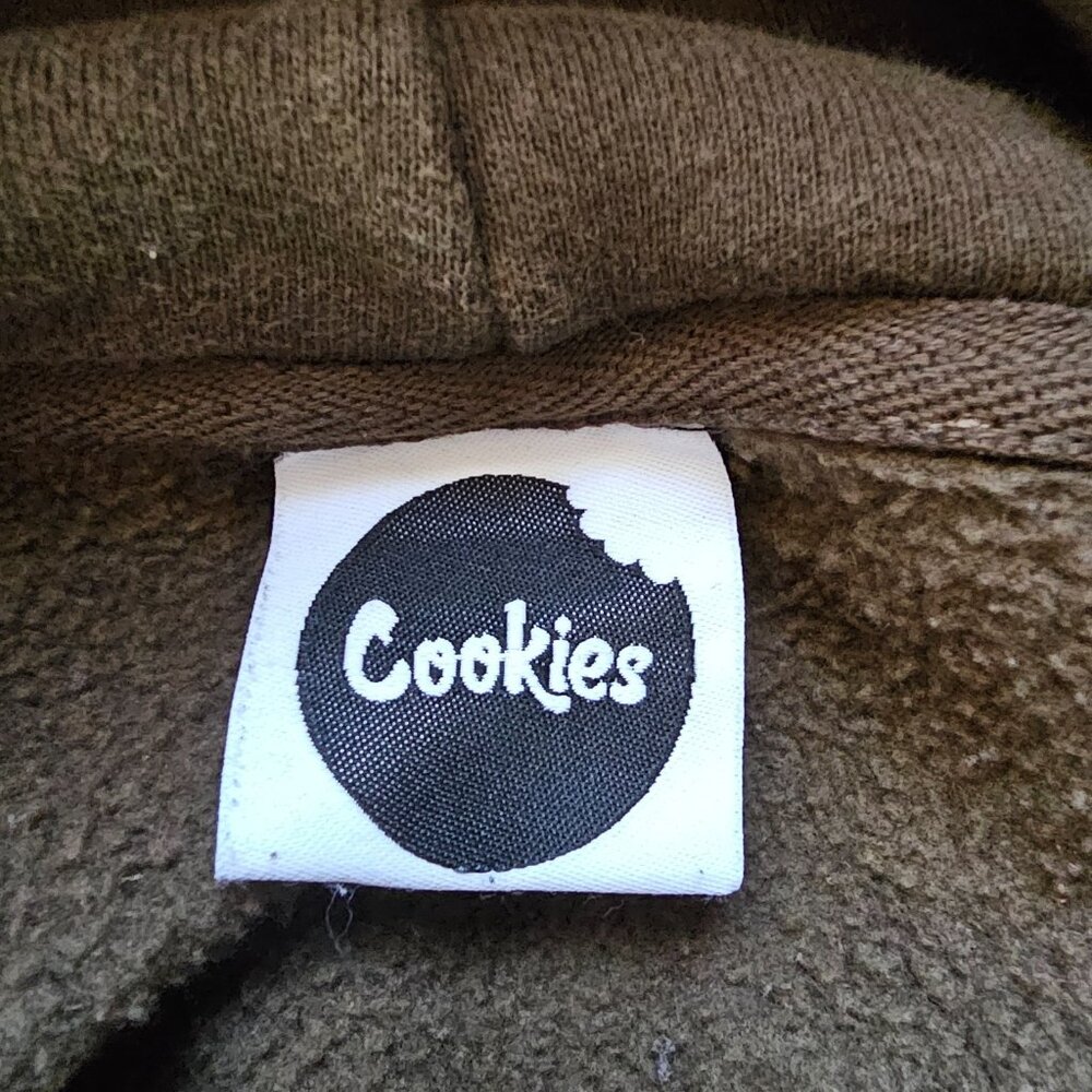 Cookies Original Hoodie Mens XL Green Fleece Pullover Streetwear Sweatshirt - Picture 4 of 11